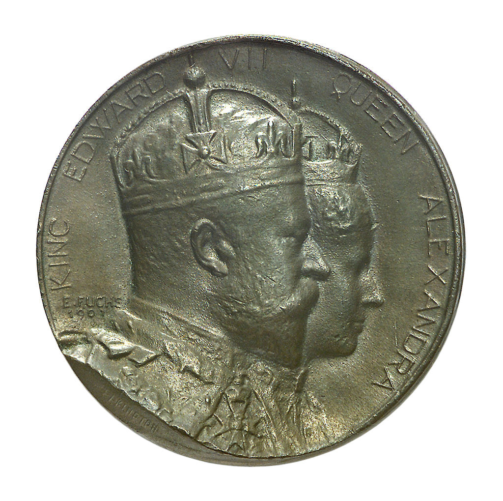 Detail of Medal commemorating the Coronation of Edward VII, 1902; obverse by Emil Fuchs