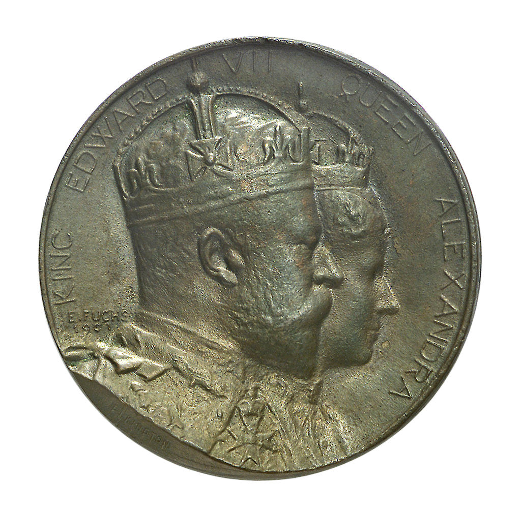 Detail of Medal commemorating the Coronation of Edward VII, 1902; obverse by Emil Fuchs