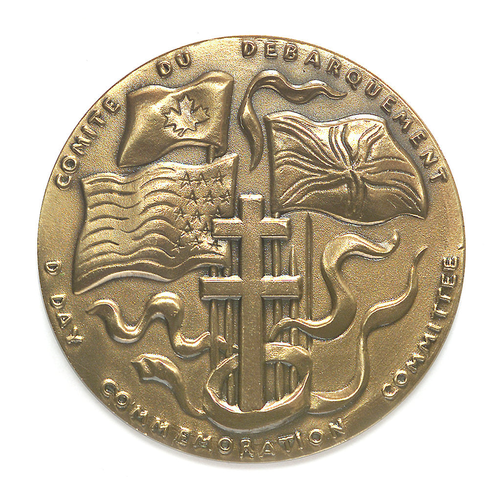 Detail of Medal commemorating the 40th anniversary of the Normandy Landings, 1984; obverse by Louis Leygue