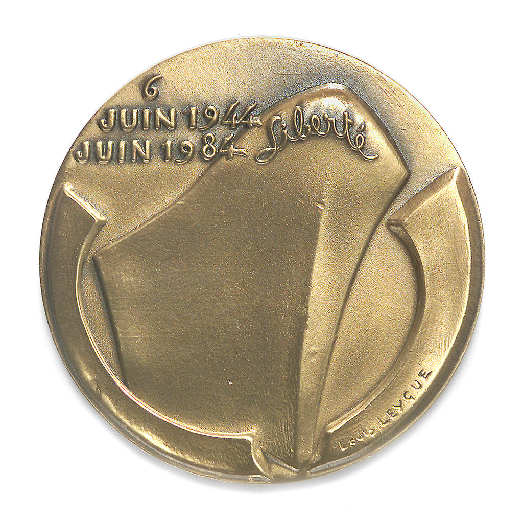 Detail of Medal commemorating the 40th anniversary of the Normandy Landings, 1984; reverse by Louis Leygue