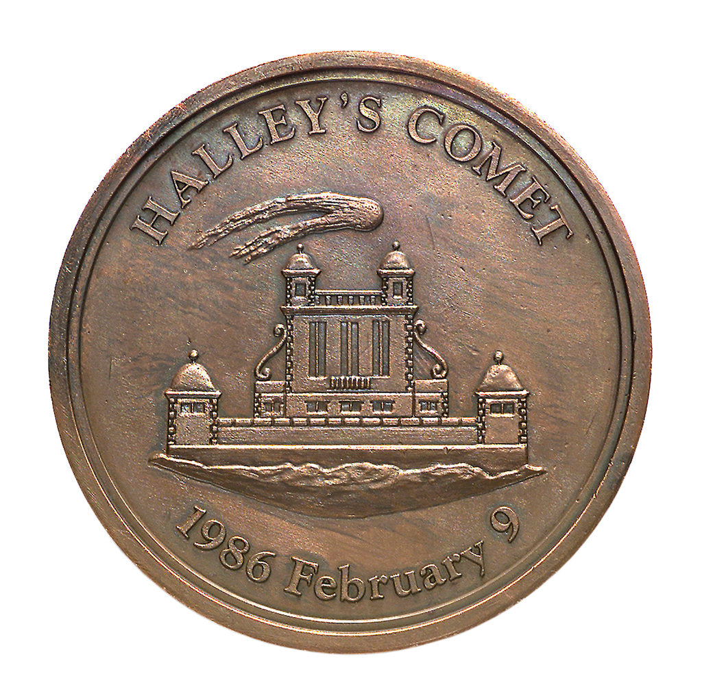 Detail of Medal commemorating the return of Halley's Comet 1985-1986; reverse by A. Dassier