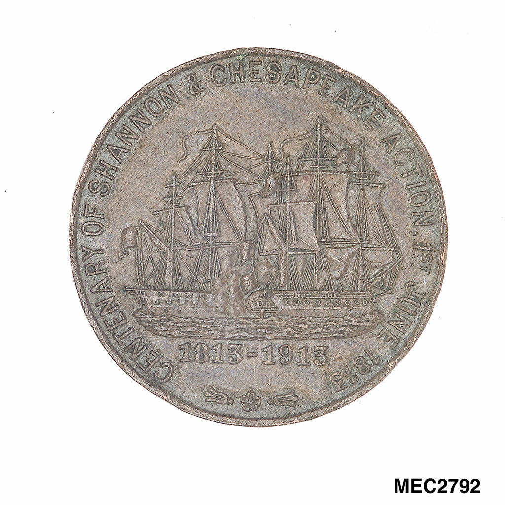 Detail of Medal commemorating the centenary of the 'Shannon' and 'Chesapeake' action, 1913 by C & S Co.