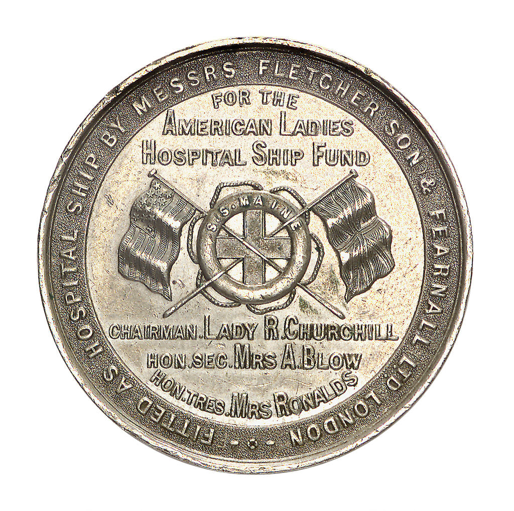 Detail of Medal commemorating the hospital ship, SS 'Maine'; reverse by unknown