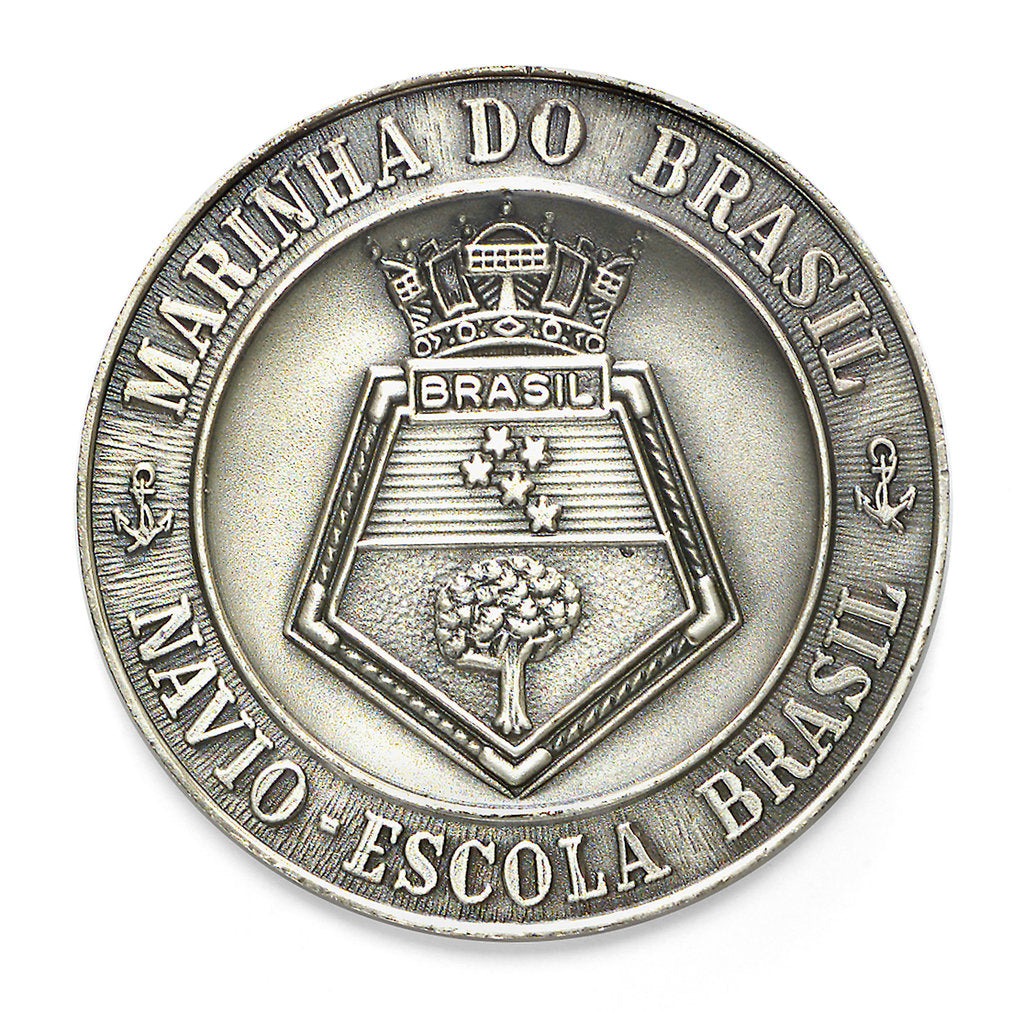 Detail of Medal commemorating the Brazilian Navy Training Ship 'Brasil', 4th voyage, 1990; obverse by unknown