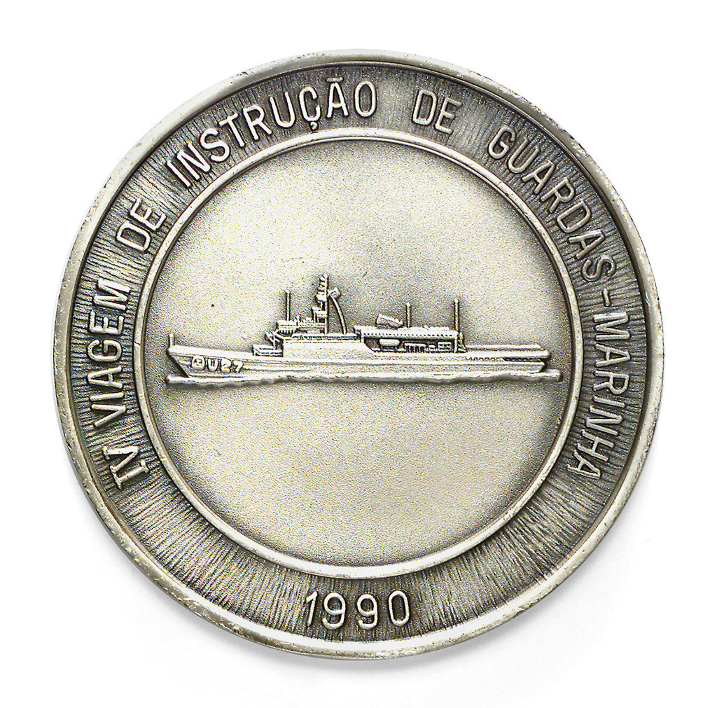 Detail of Medal commemorating the Brazilian Navy Training Ship 'Brasil', 4th voyage, 1990; reverse by unknown