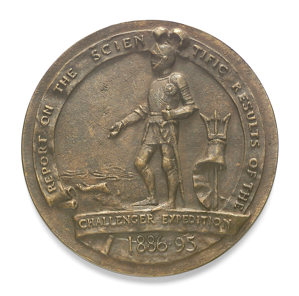 Detail of Medal commemorating the voyage of HMS 'Challenger' 1872-1876; obverse by William Birnie Rhind