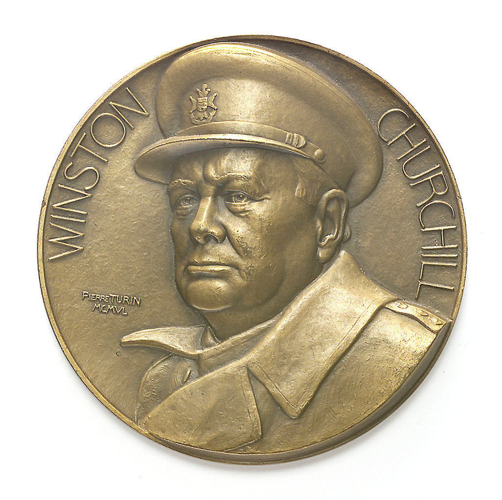 Detail of Medal commemorating Sir Winston Churchill (1874-1965) and the Liberation of France, 1945; obverse by Pierre Turin