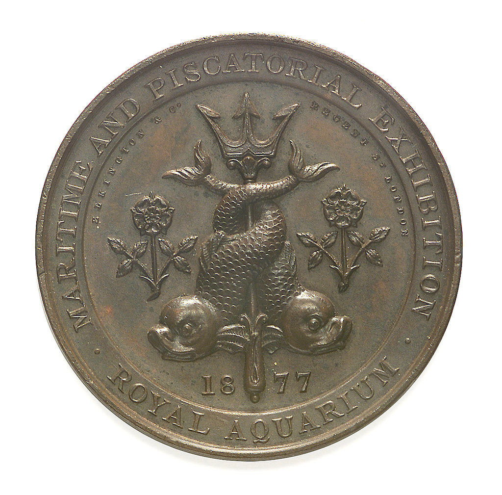Detail of Medal of the Maritime and Piscatorial Exhibition - 1877; obverse by Elkington & Co. Ltd.