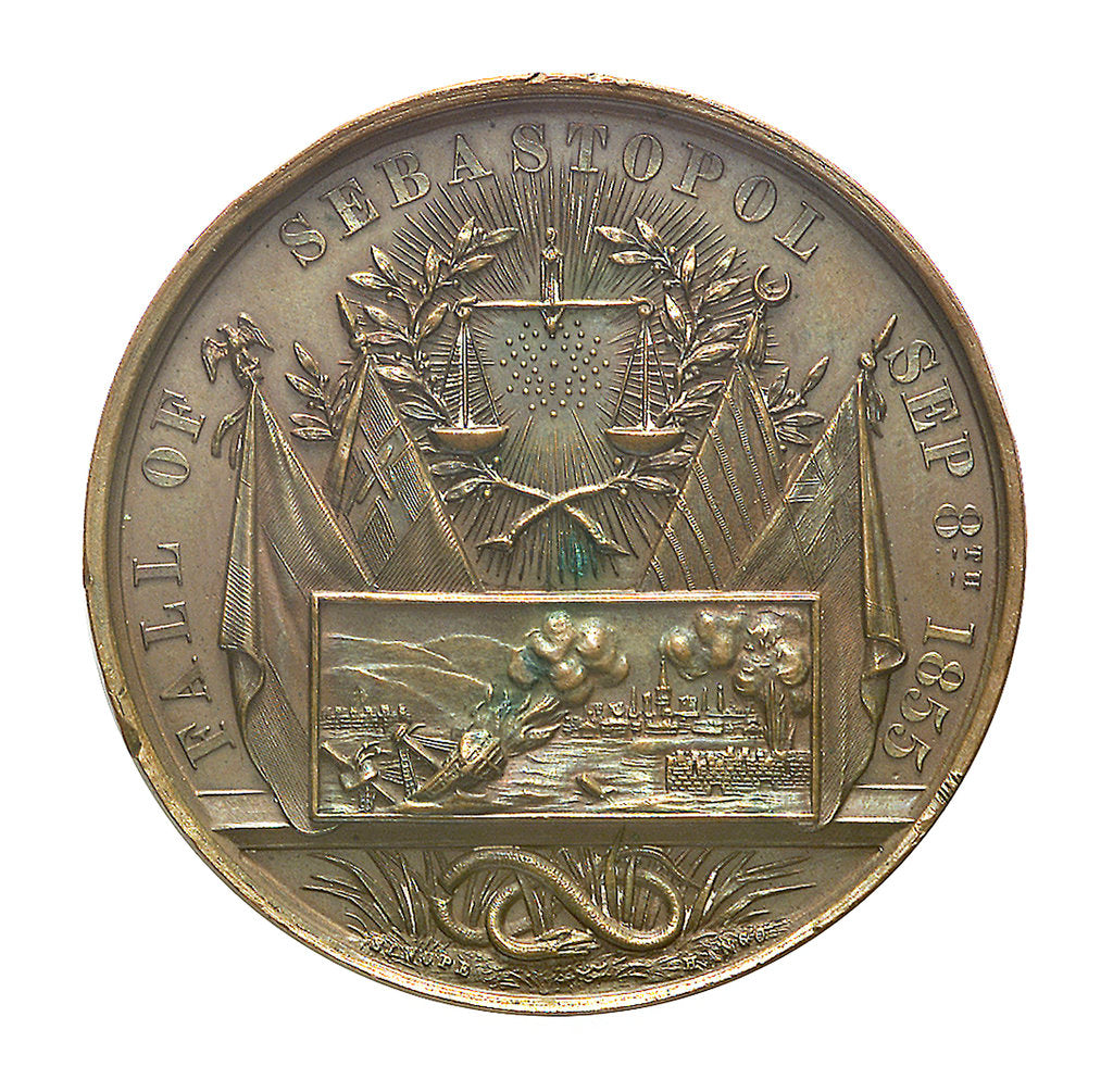 Detail of Medal commemorating the fall of Sebastopol, 1855; obverse by unknown