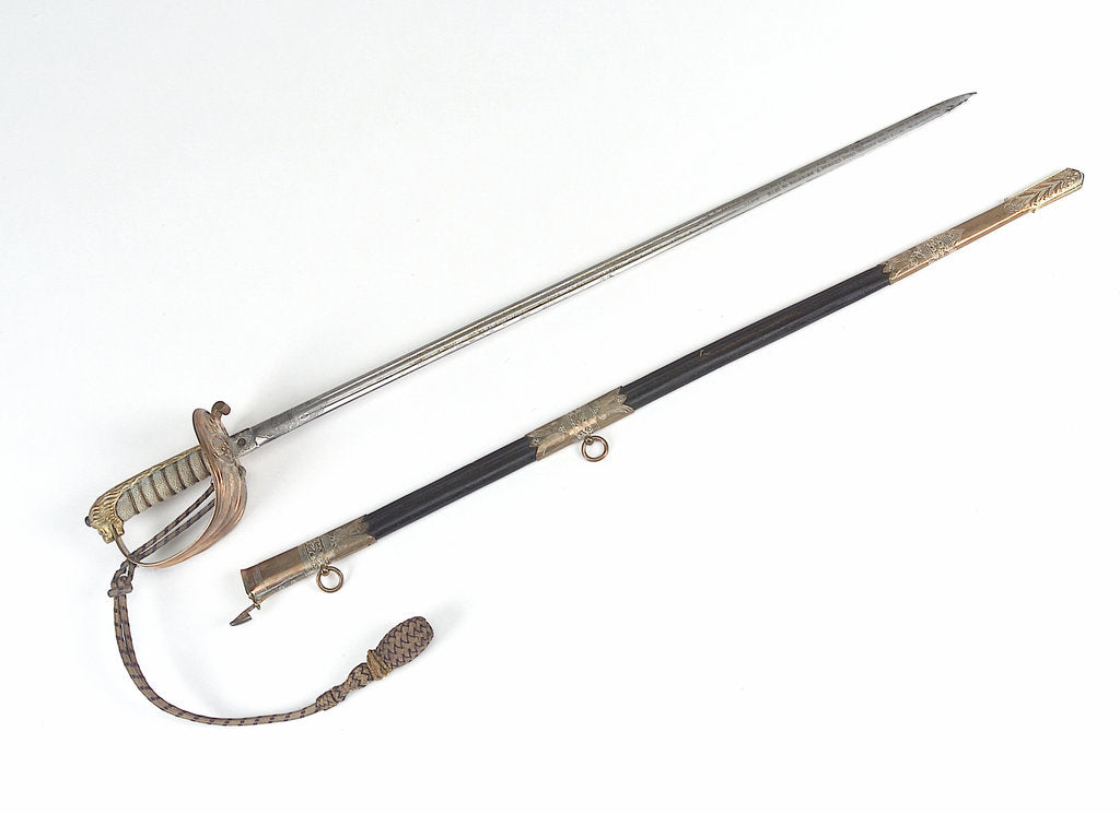 Detail of Solid half-basket hilted sword by unknown