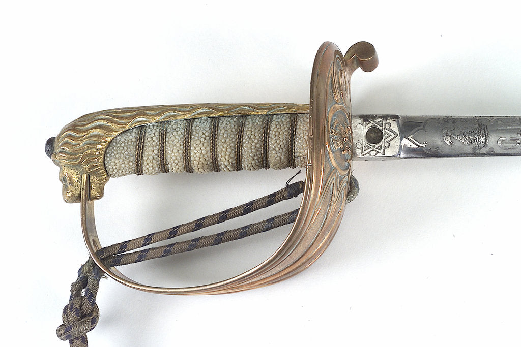 Detail of Solid half-basket hilted sword by unknown