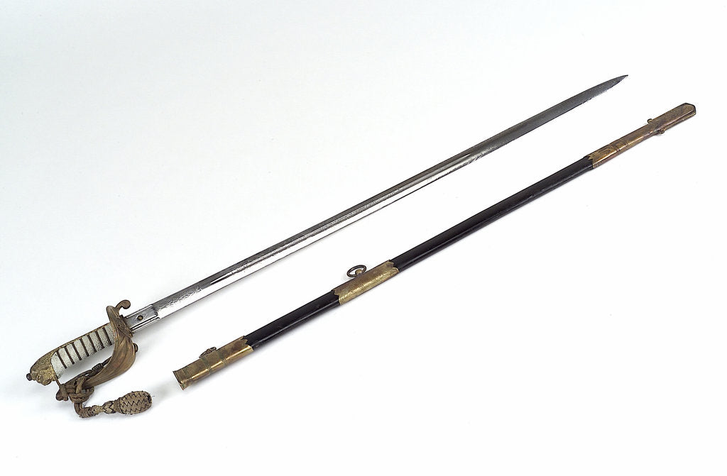 Detail of Solid half-basket hilted sword by Henry Wilkinson