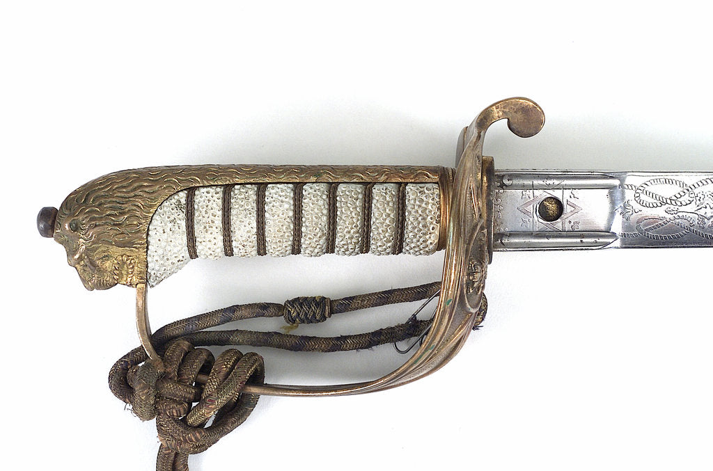 Detail of Solid half-basket hilted sword by Henry Wilkinson