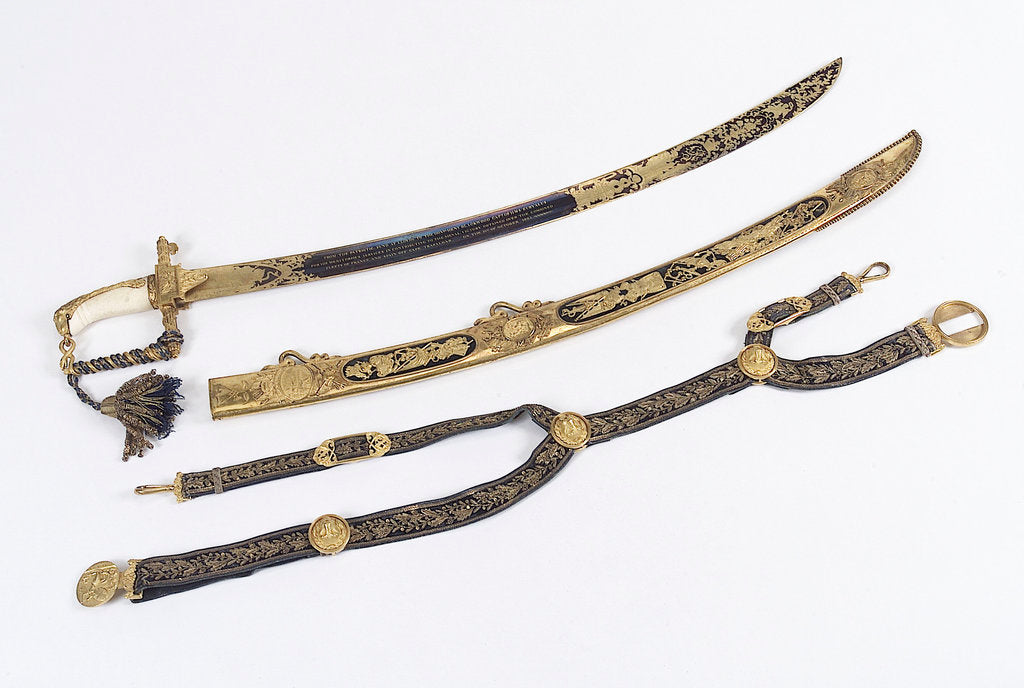 Detail of Lloyds Patriotic Fund £100 presentation sword by unknown