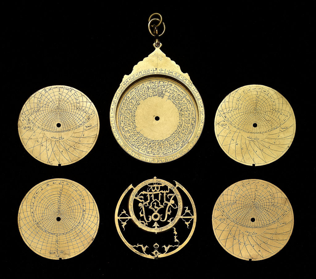 Detail of Astrolabe: dismounted obverse by Qasim 'Ali Qayini