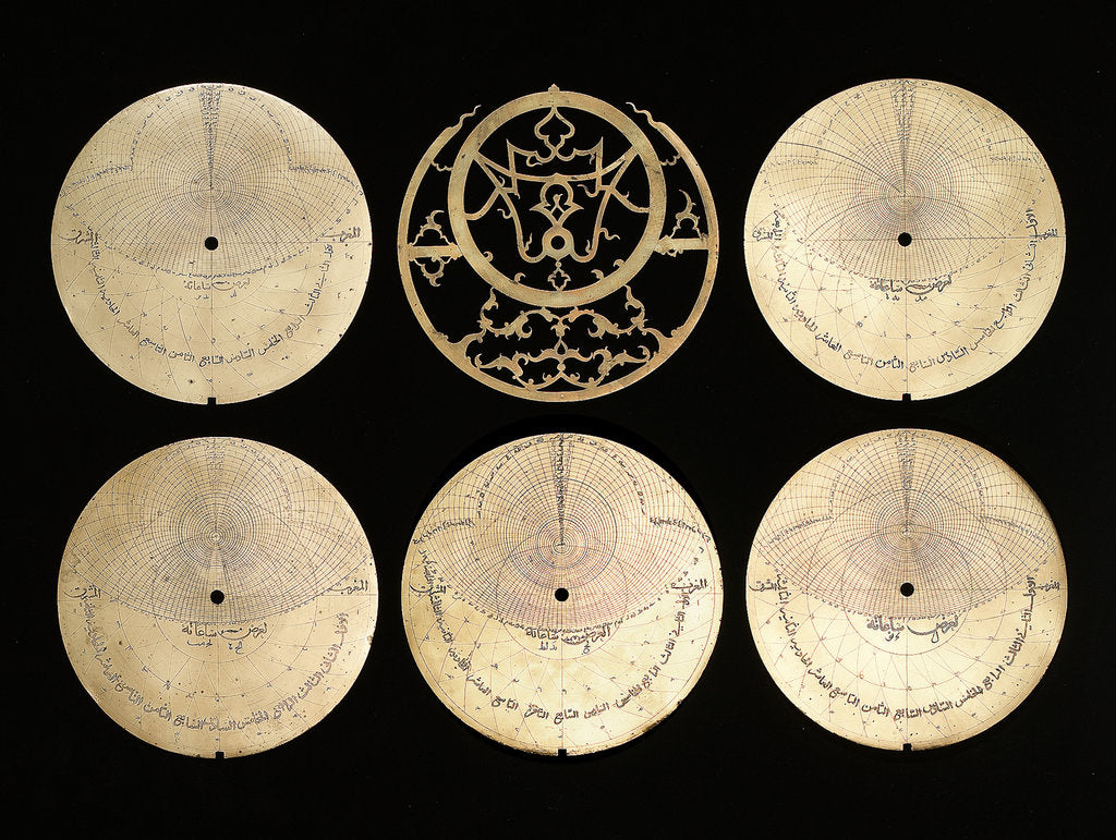 Detail of Astrolabe: reverse of plates by Muhammad Muqim al-Yazdi