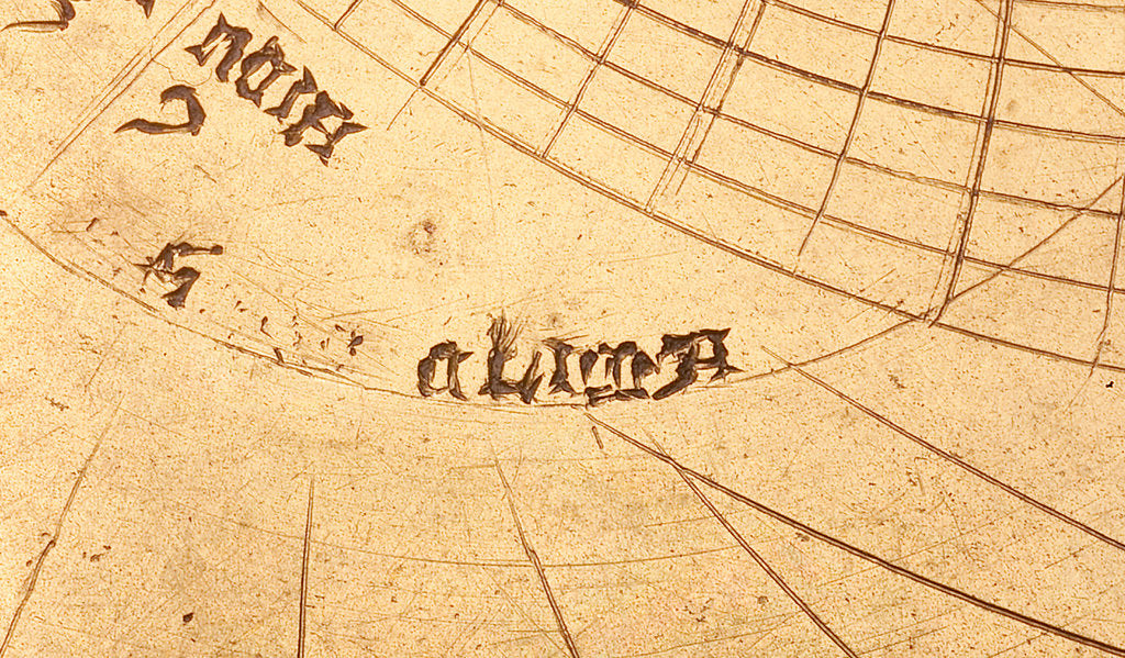Detail of Astrolabe: detail of plate, 'clima' by unknown