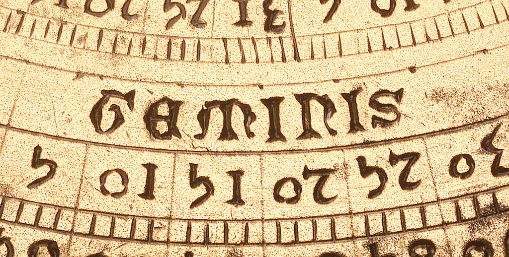 Detail of Astrolabe: detail of mater, 'geminis' by unknown