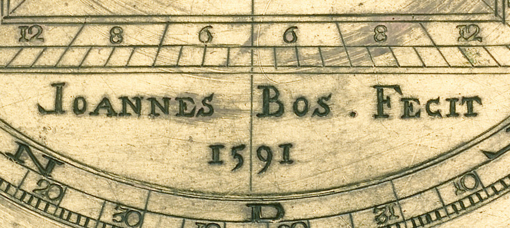 Detail of Astrolabe: detail of signature by unknown