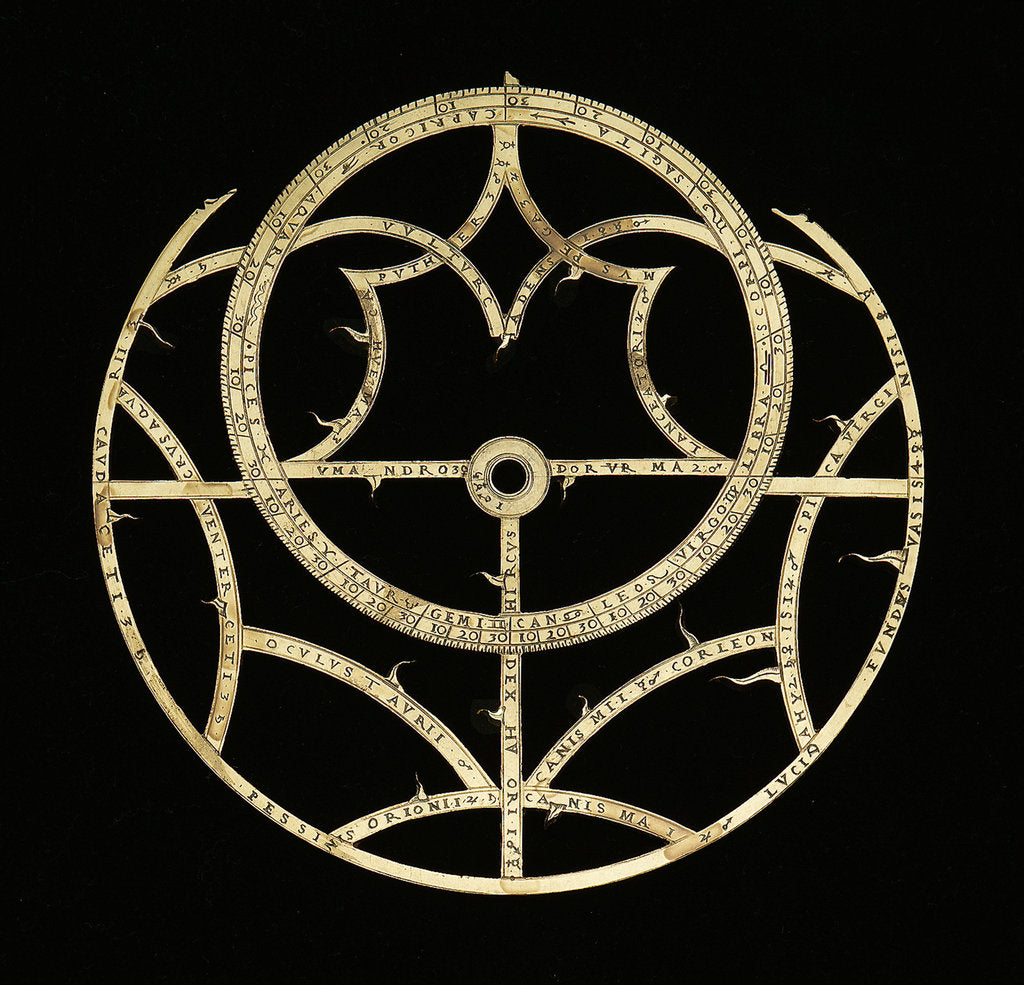 Detail of Astrolabe: rete by Jean Naze