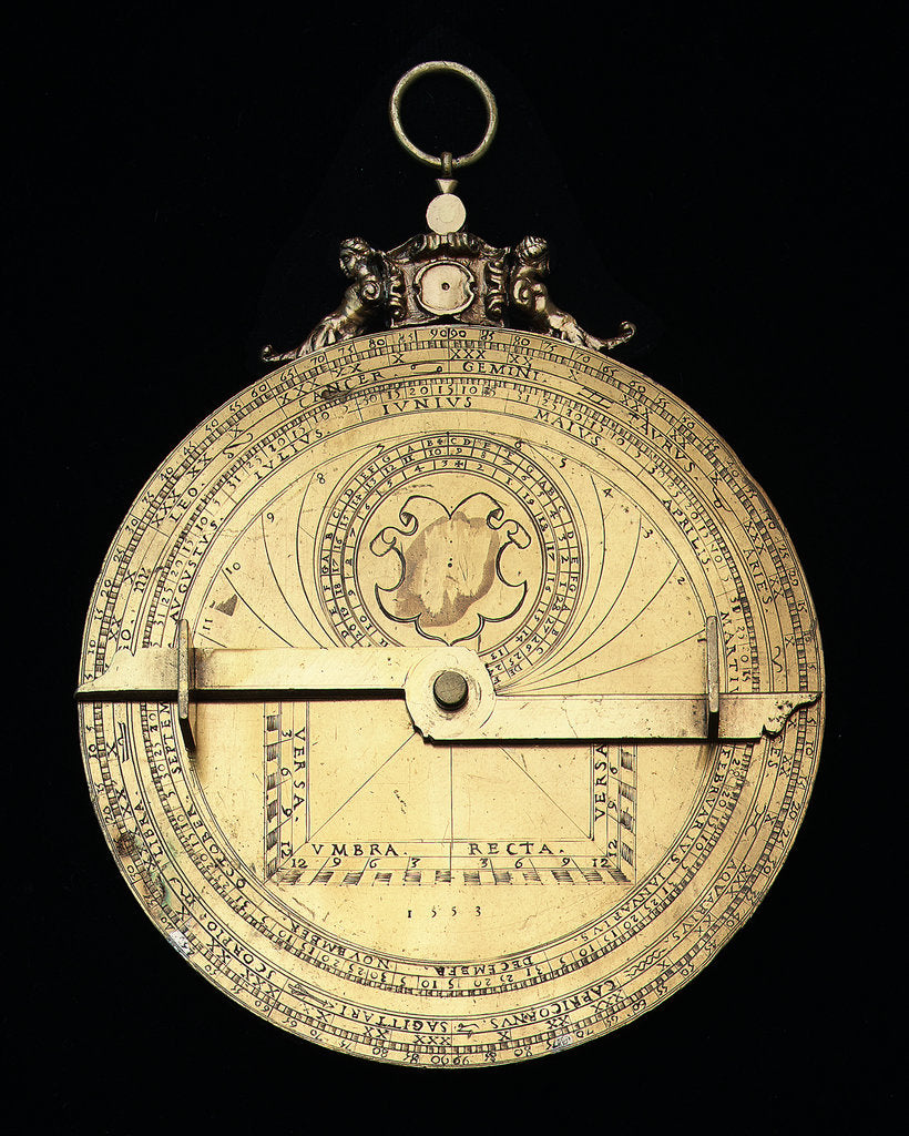 Detail of Astrolabe: mounted reverse by Jean Naze