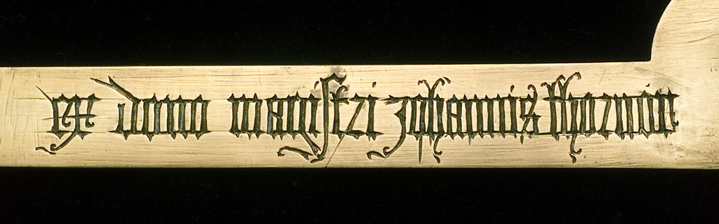 Detail of Astrolabe: detail of inscription on rule by unknown