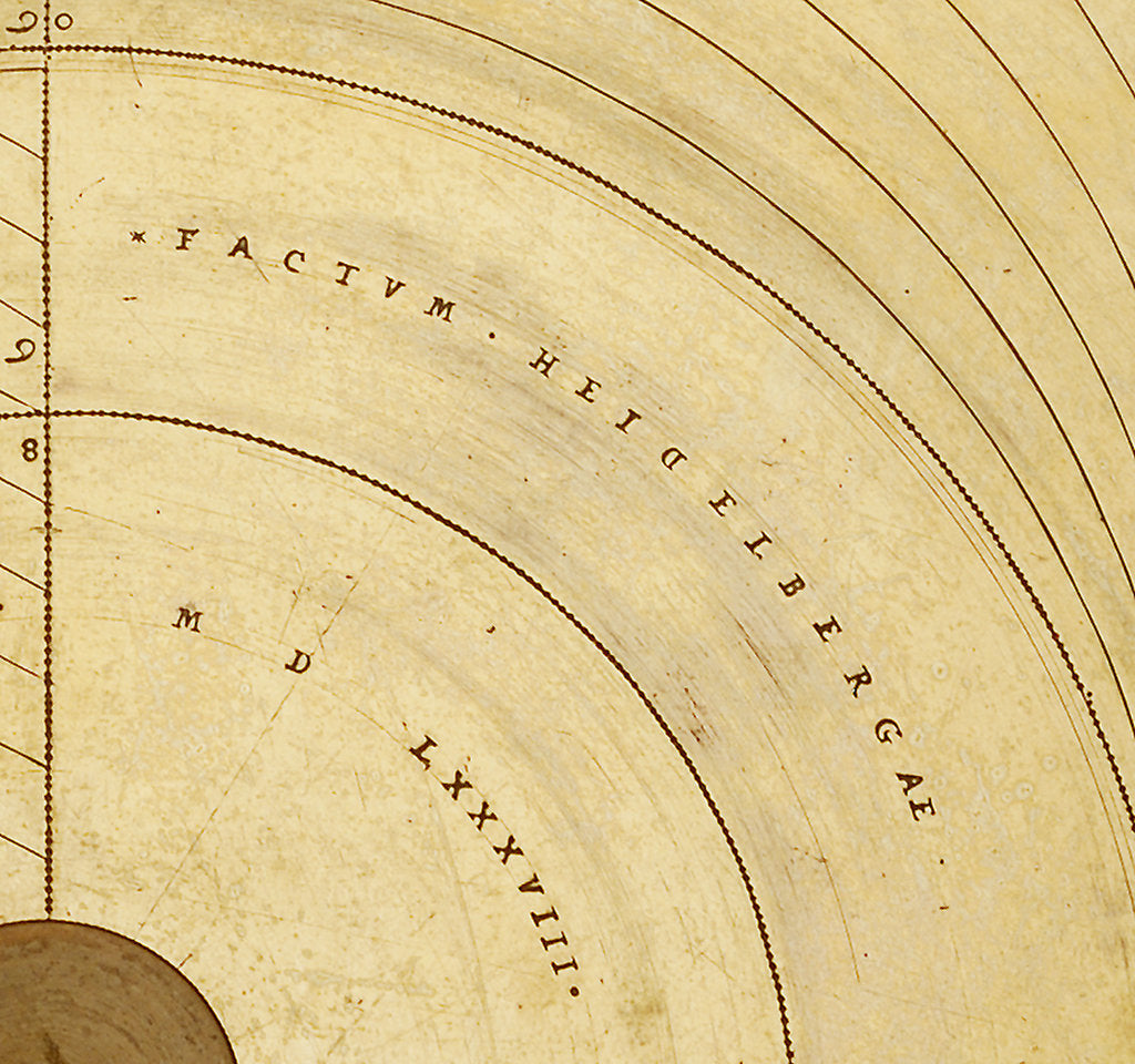 Detail of Astrolabe: detail of signature by Heidelberg School