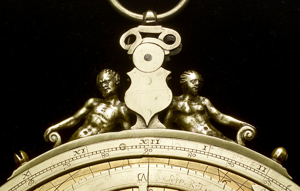 Detail of Astrolabe: detail of throne by Ferdinand Arscenius