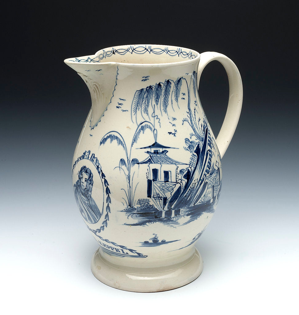 Detail of Creamware jug by unknown