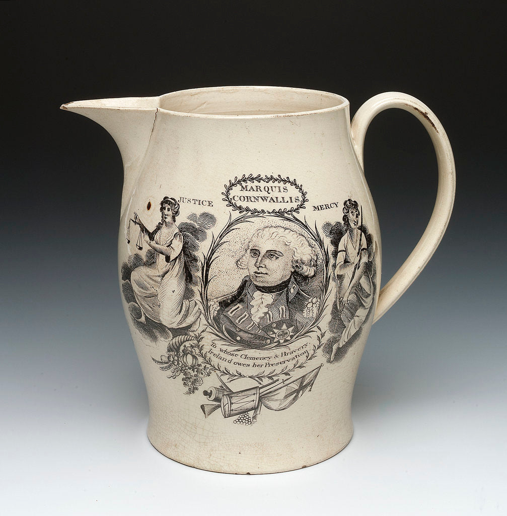 Detail of Jug with a portrait of Vice-Admiral Horatio Nelson (1758-1805) by unknown