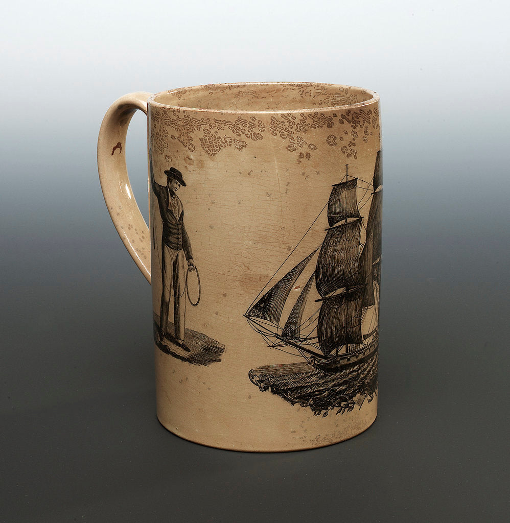 Detail of Creamware mug by unknown