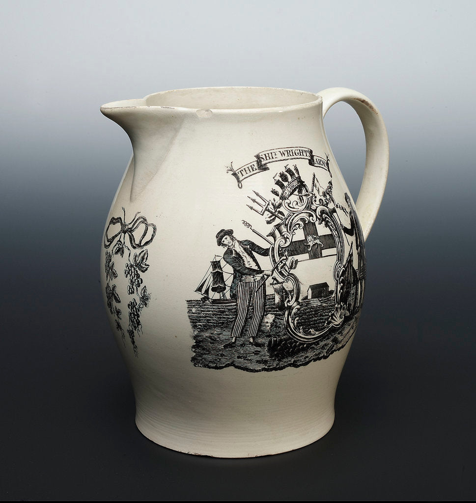 Detail of Creamware jug by unknown