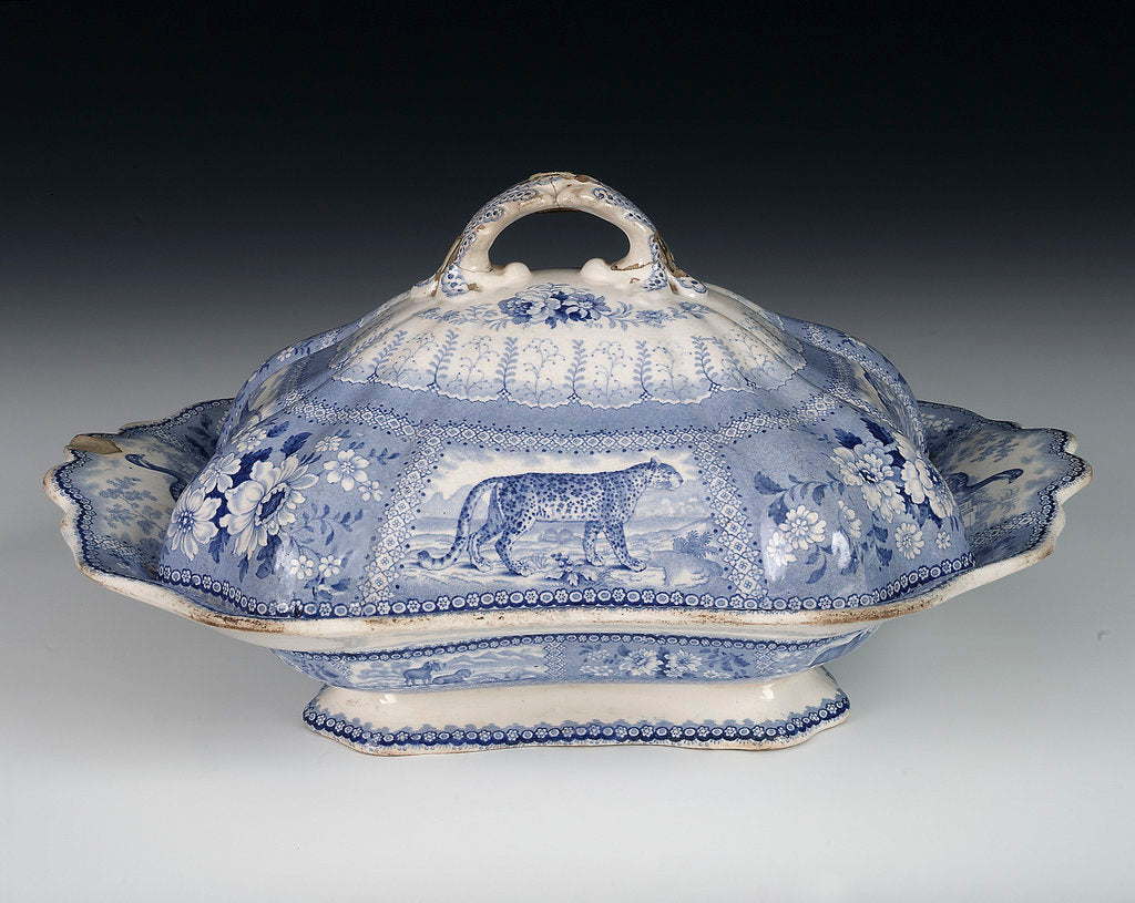 Detail of Tureen and cover in 'Arctic Scenery' pattern by unknown