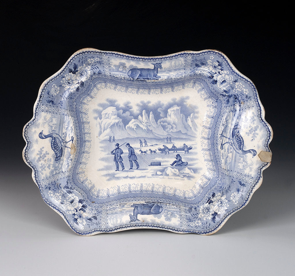 Detail of Tureen and cover in 'Arctic Scenery' pattern by unknown