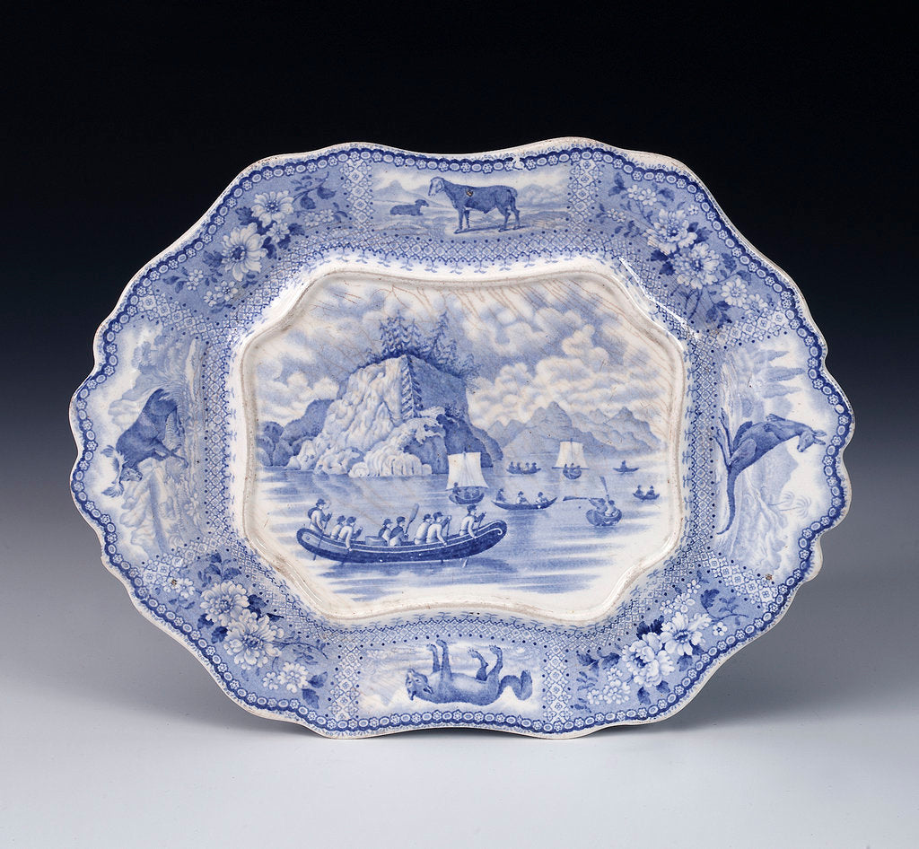 Detail of Tureen in 'Arctic Scenery' pattern by unknown