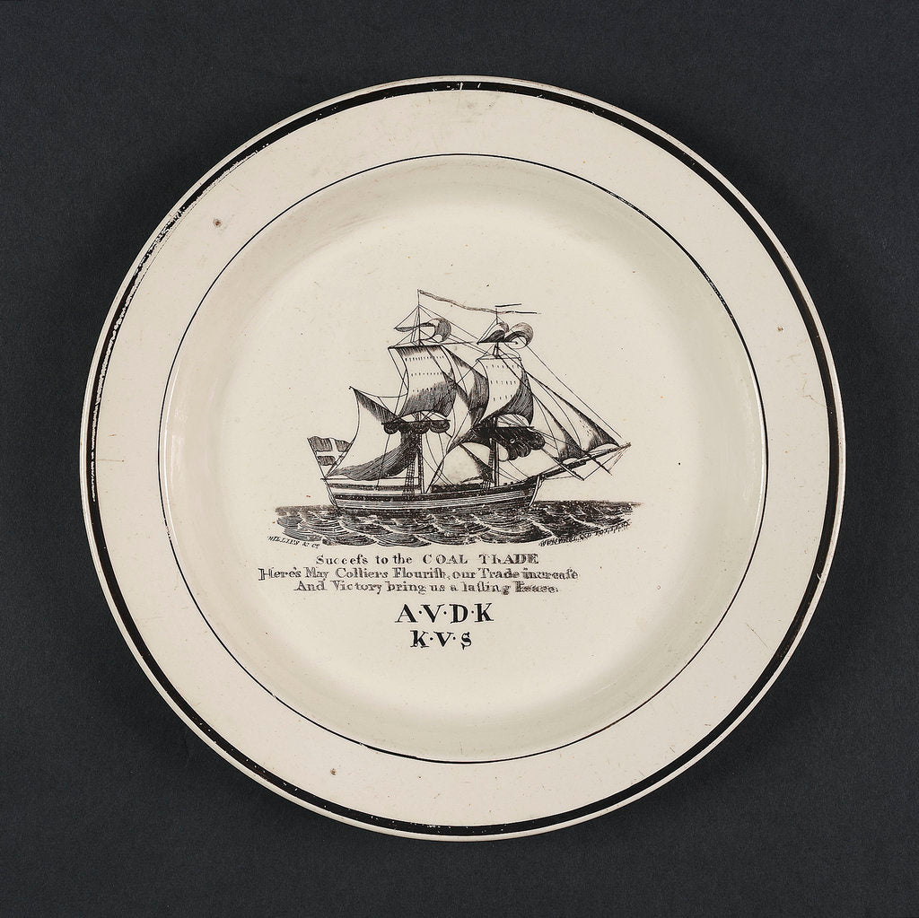 Detail of Creamware plate by John Phillips & Co.
