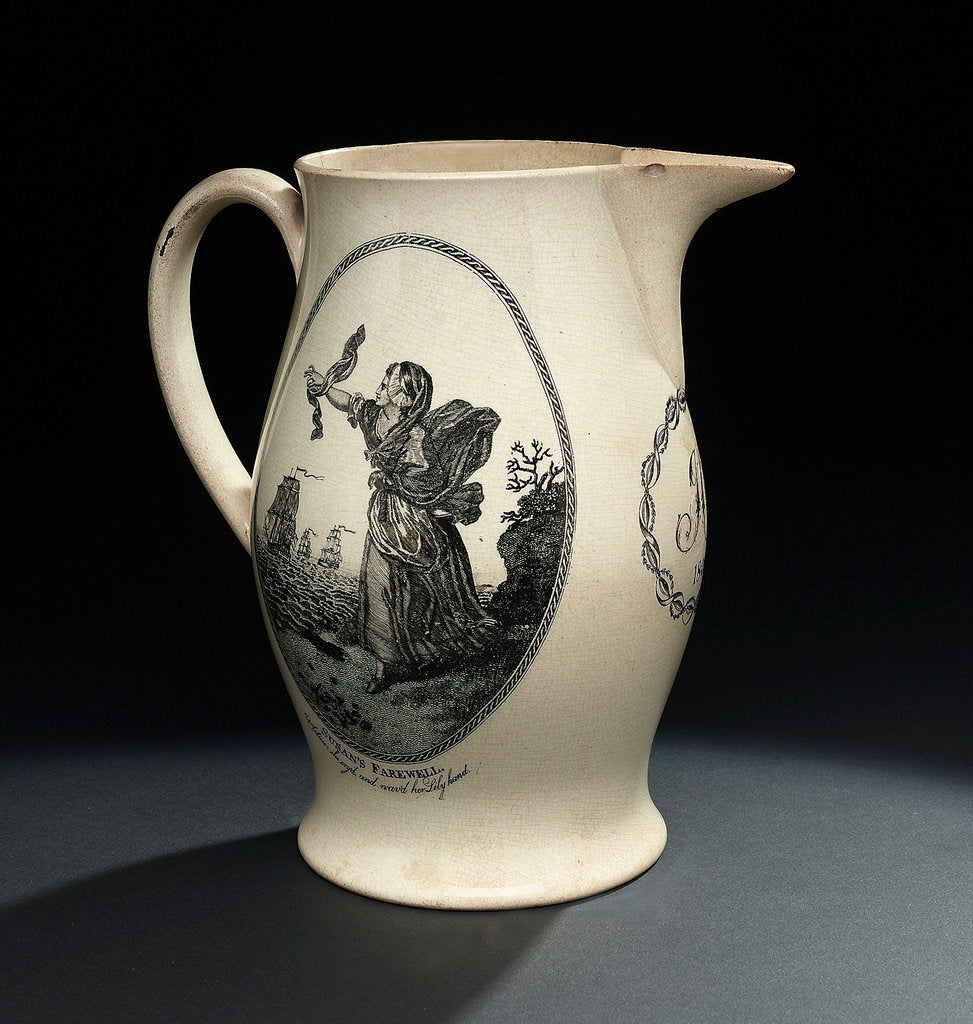 Detail of Creamware jug by unknown