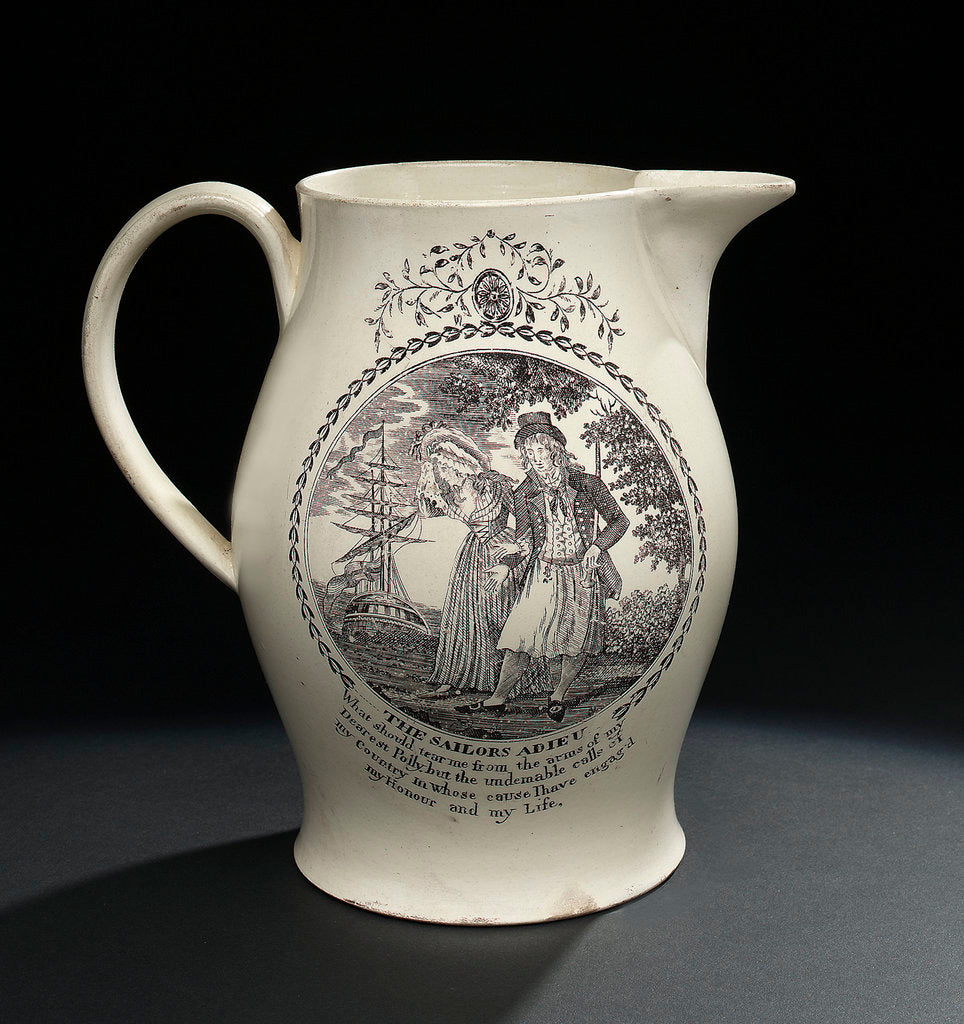 Detail of Creamware jug by unknown