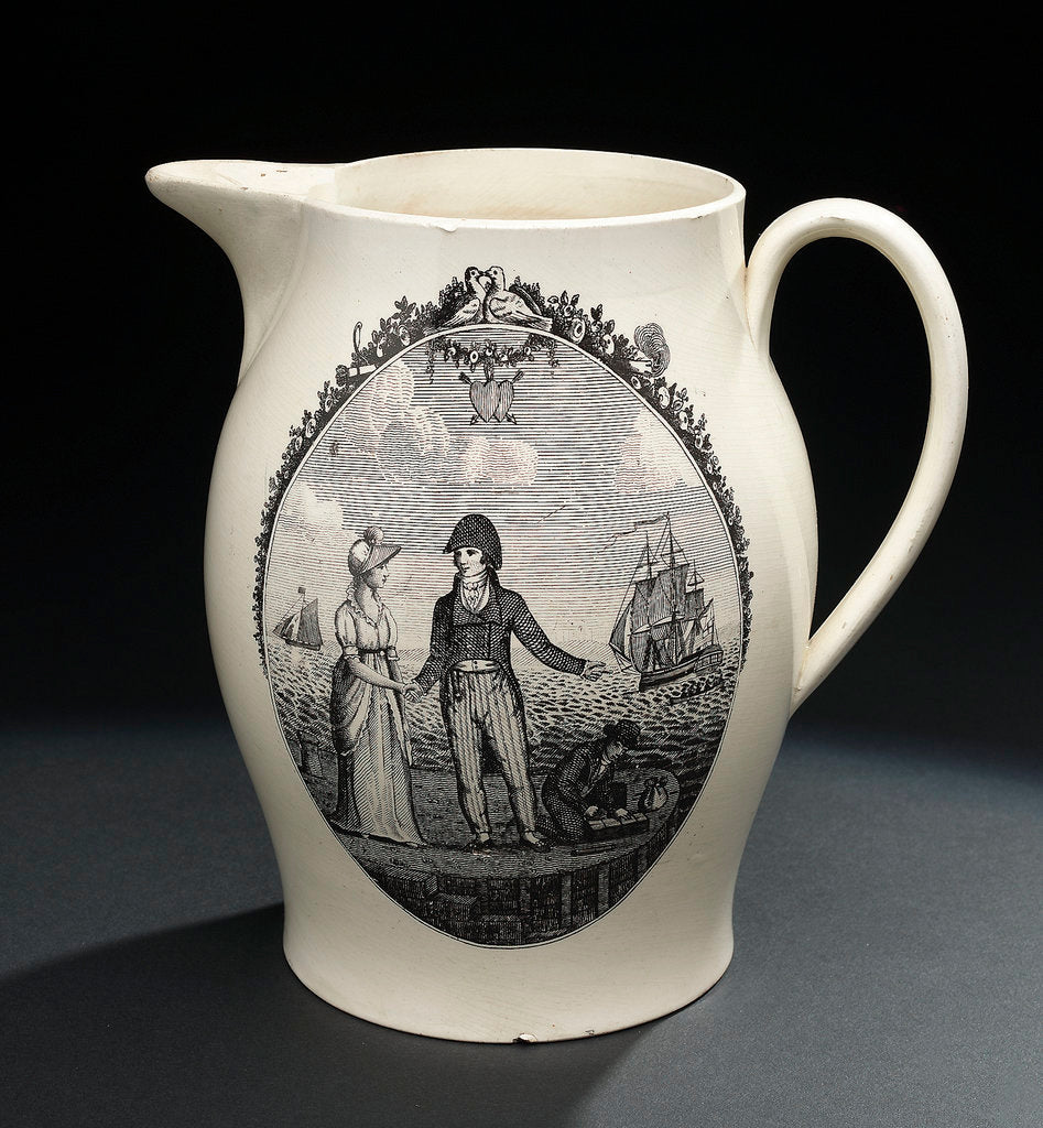 Detail of Creamware jug by unknown