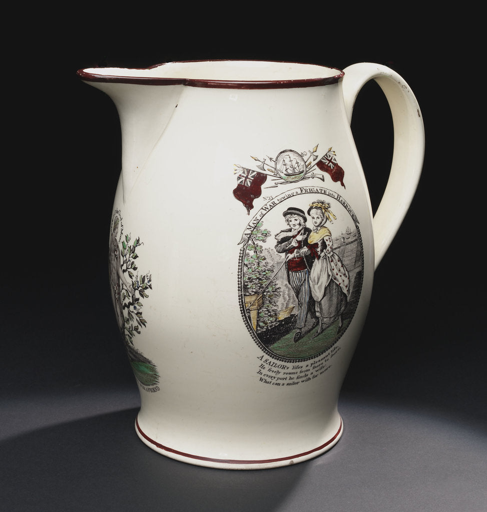 Detail of Creamware jug by unknown