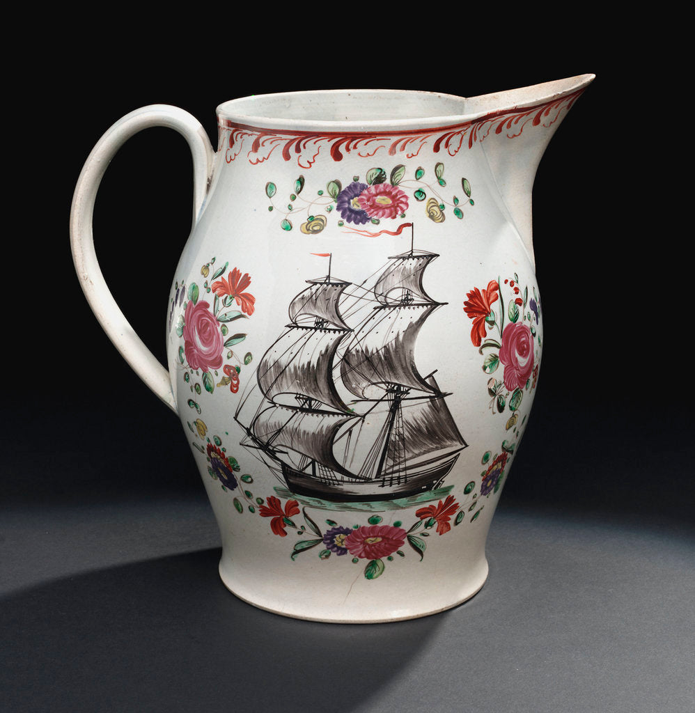Detail of Pearlware jug by unknown