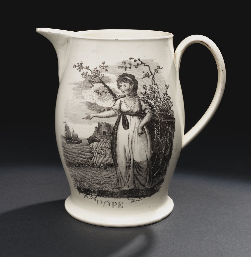 Detail of Creamware jug by unknown