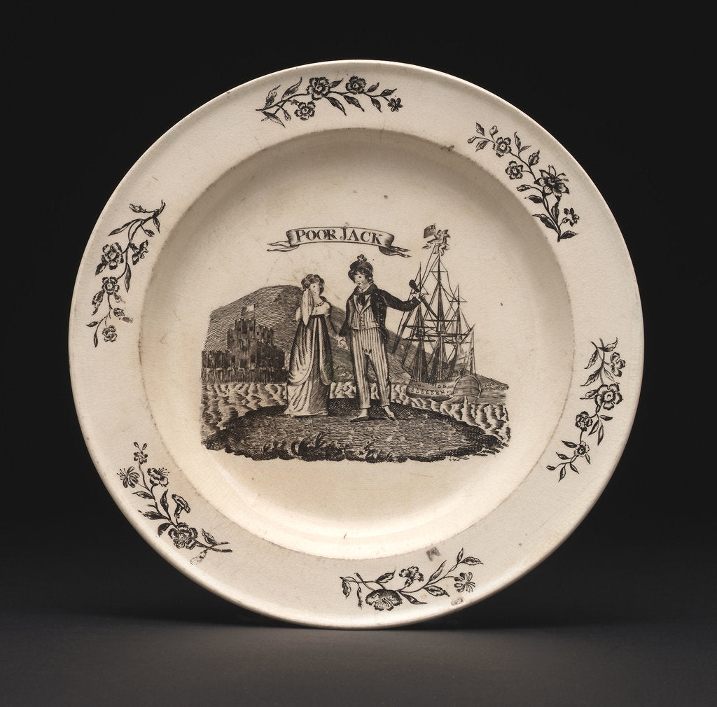 Detail of Creamware plate by Worthington