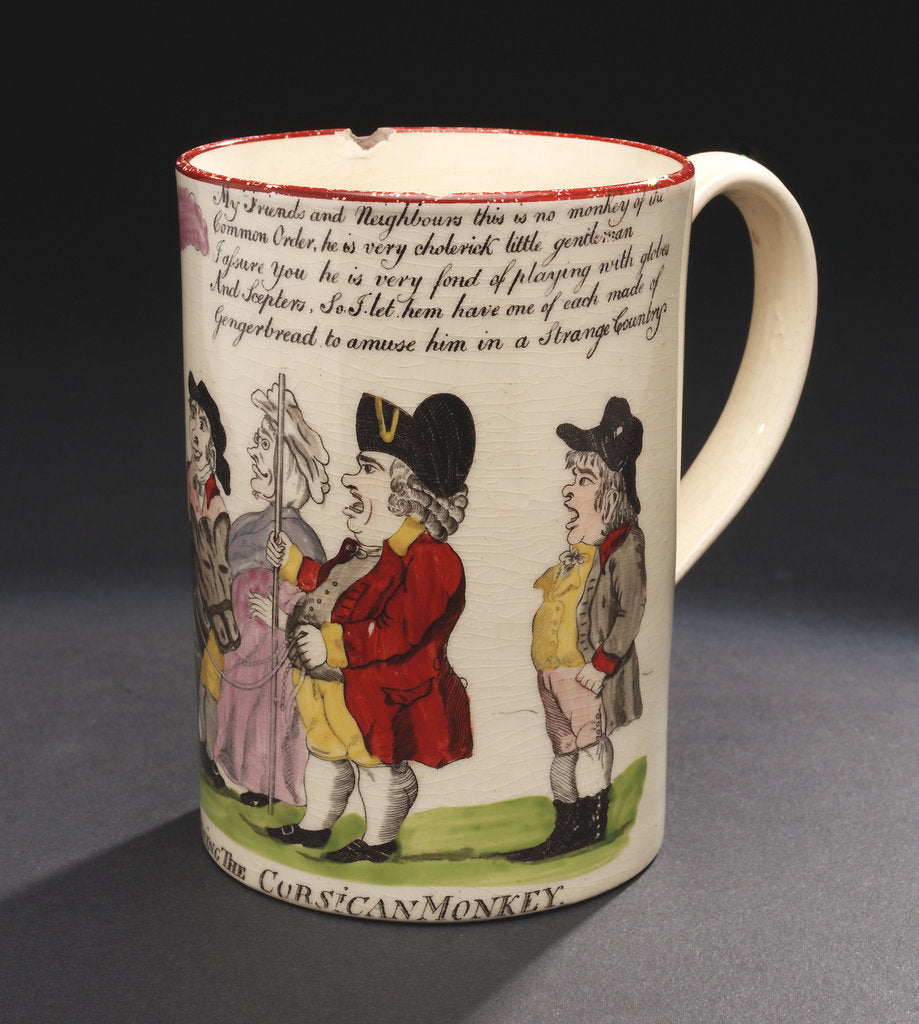 Detail of Creamware jug by unknown