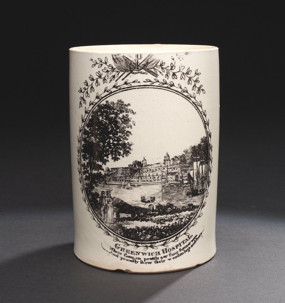 Detail of Creamware mug by unknown
