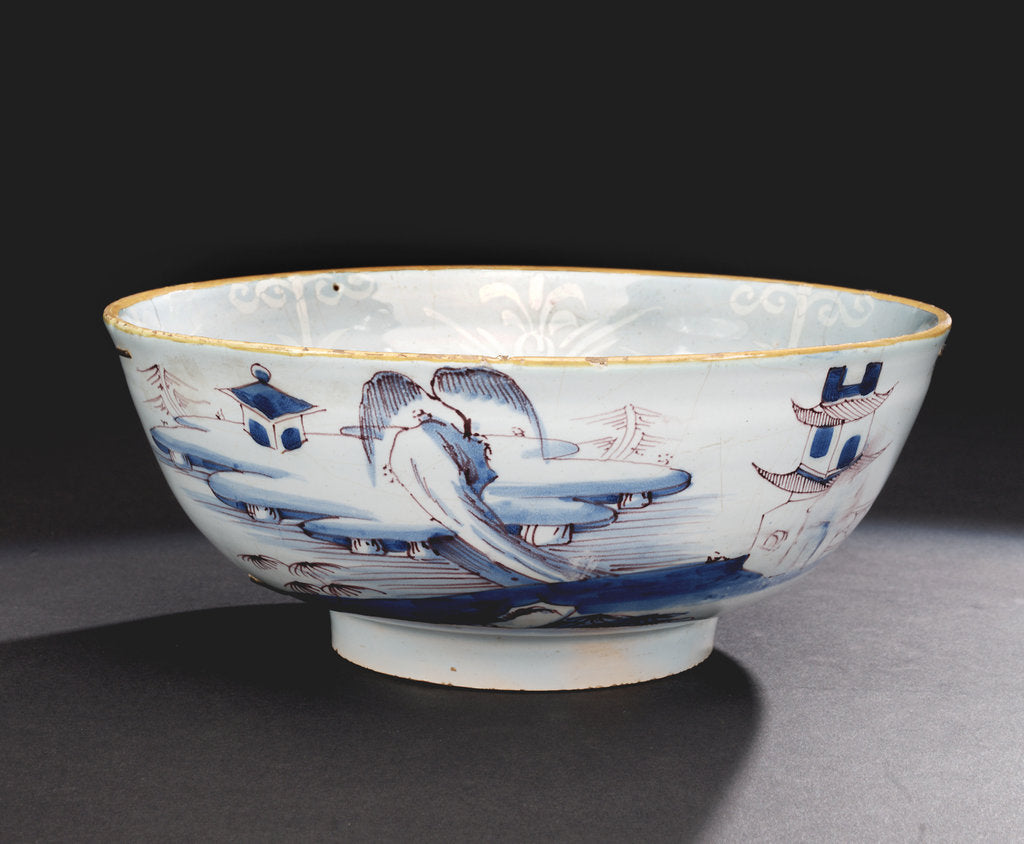 Detail of Delftware punch bowl by unknown