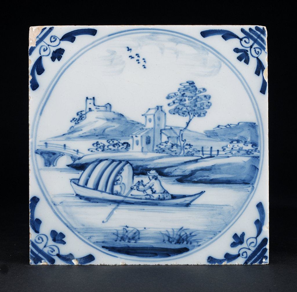 Detail of English delftware tile by unknown