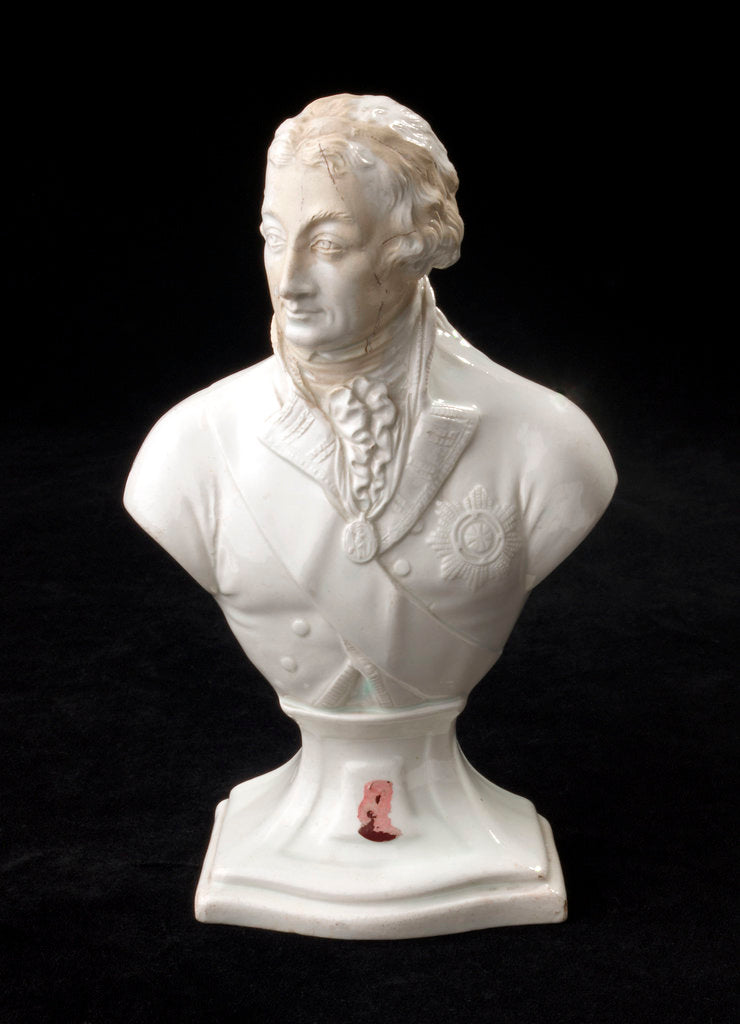 Detail of Biscuit ware, half-length bust of Vice-Admiral Horatio Nelson (1758-1805) by Pierre Stephan