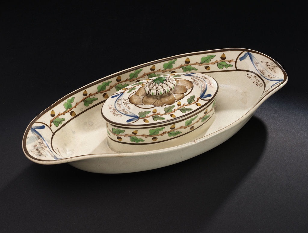 Detail of Creamware dish by Wilson