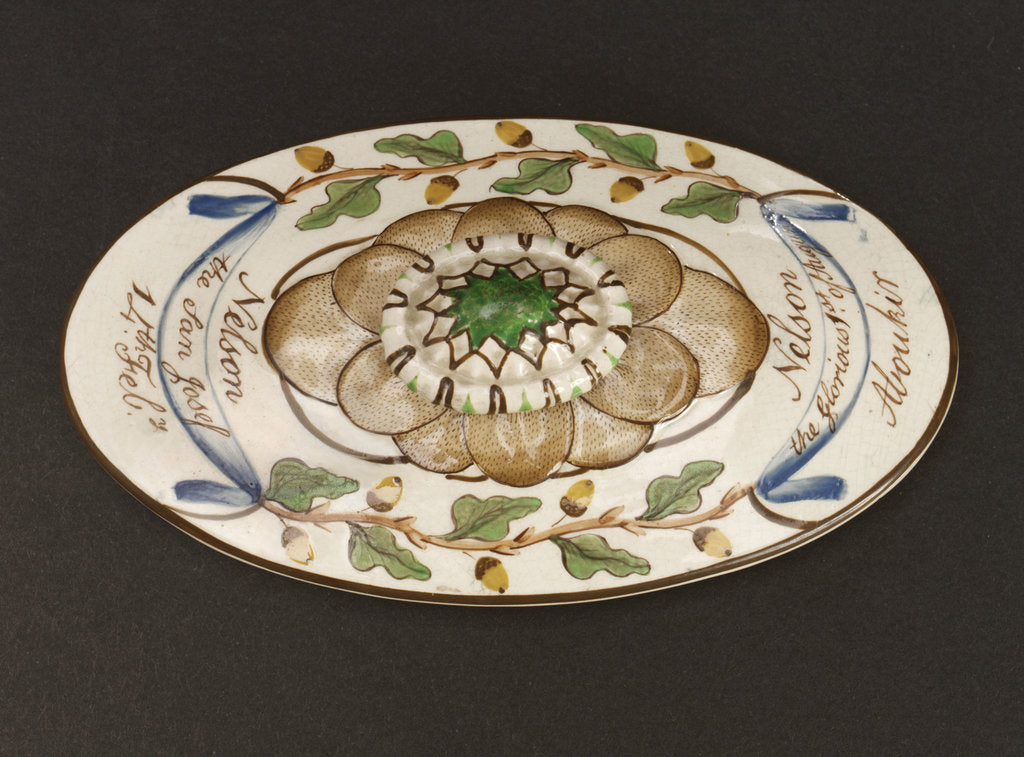 Detail of Creamware dish by Wilson